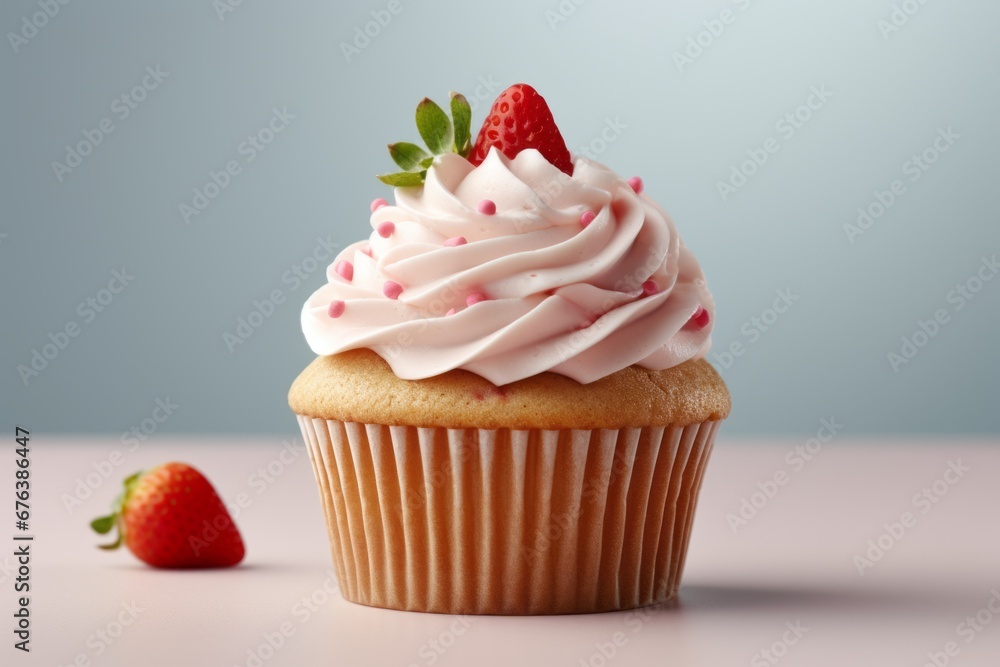 Poster appetizing cake. background with selective focus and copy space