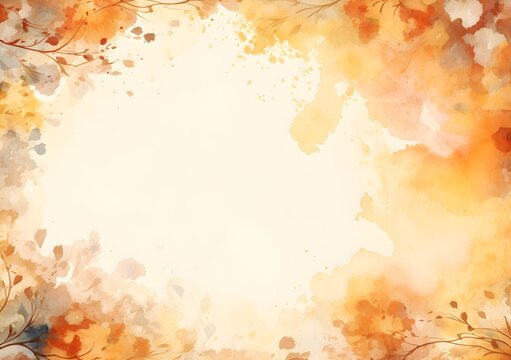 Abstract Amber color fall leaves background. Invitation and celebration card.