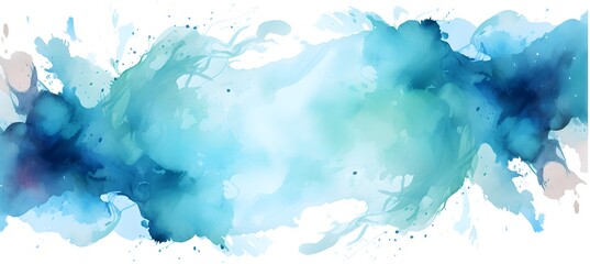 Abstract Cyan ornate background. Invitation and celebration card.