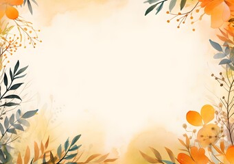 Abstract Goldenrod fall leaves background. Invitation and celebration card.