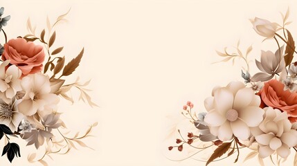 Abstract Bronze Florals background. Invitation and celebration card.