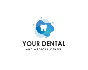 Modern abstract logo design for dental clinic, dentist, tooth care, mouth treatment and dental hospital.