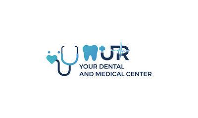 Modern typo based logo design for dental clinic, dentist, tooth care, mouth treatment and dental hospital.