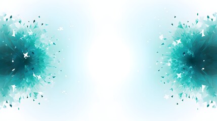 Abstract Teal snowflakes background. Invitation and celebration card.