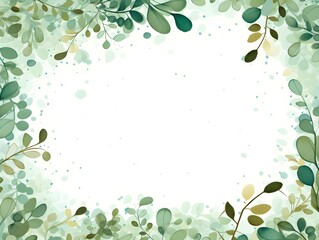 Abstract Mint color fall leaves background. Invitation and celebration card.