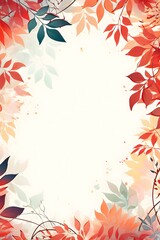 Abstract Red fall leaves background. Invitation and celebration card.