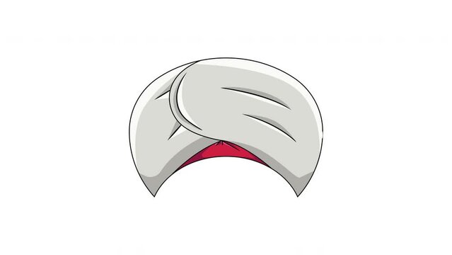 Animation forms a turban head covering icon