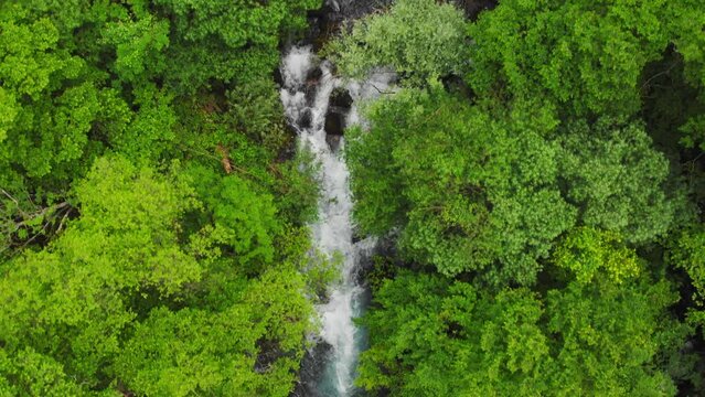 Aerial view of source of the Zrmanja River, Croatia