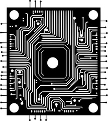 Technology Circuit Board Outline Icon In Hand-drawn Style