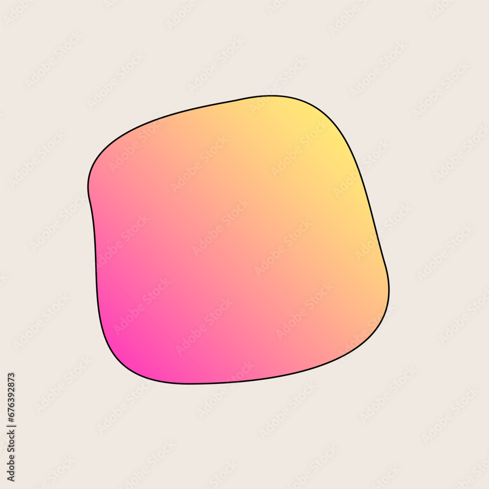 Poster gradient abstract flexible round irregular shape minimalist simple silhouette symbol icon poster pri