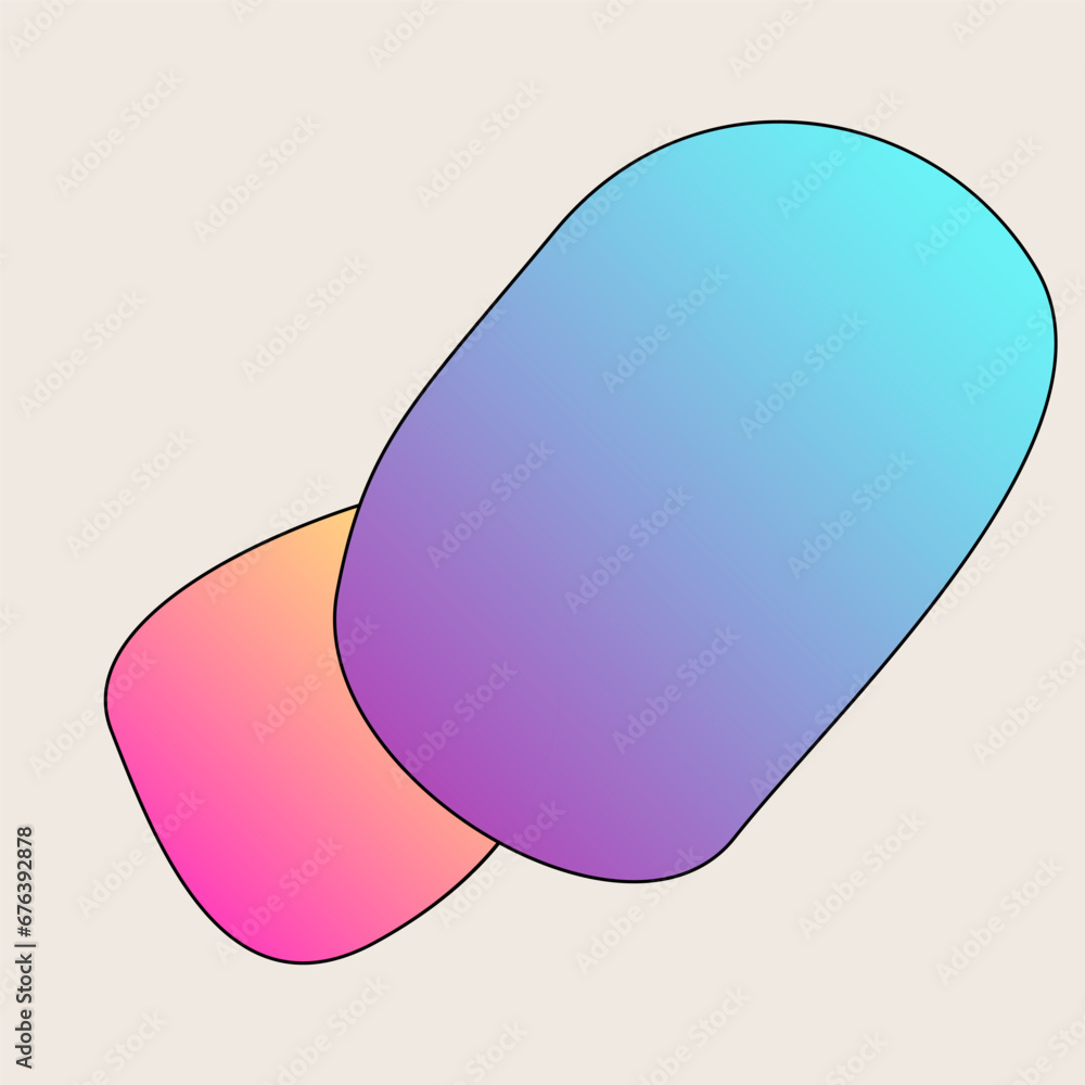 Poster gradient abstract flexible round irregular shape minimalist simple silhouette symbol icon poster pri