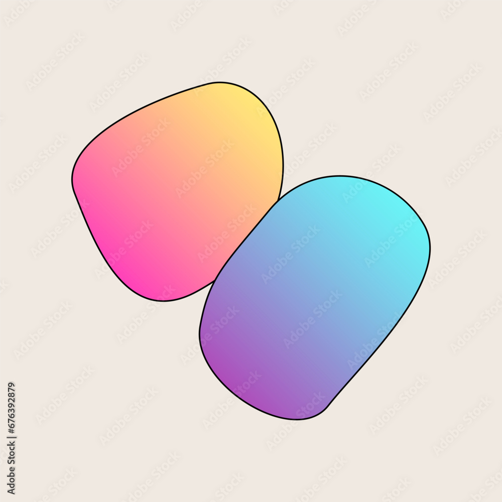 Poster gradient abstract flexible round irregular shape minimalist simple silhouette symbol icon poster pri