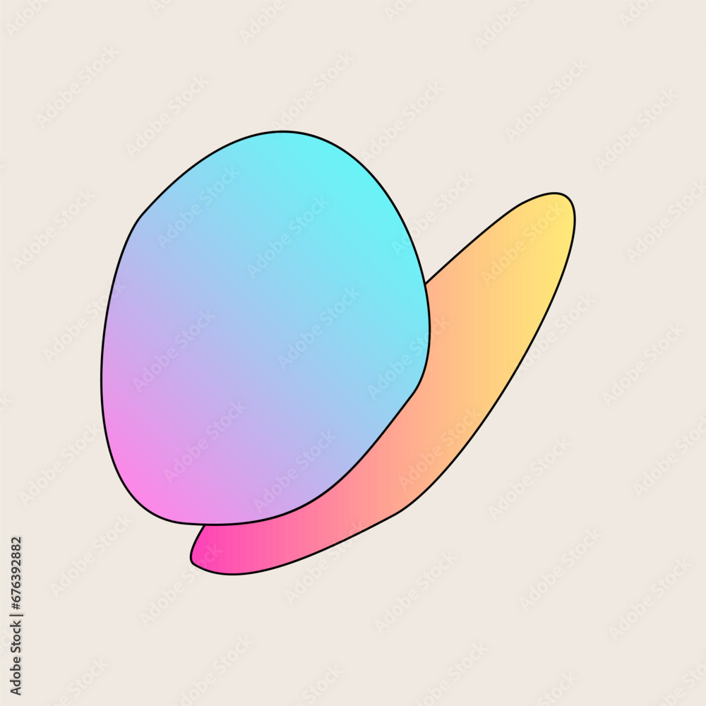Poster gradient abstract flexible round irregular shape minimalist simple silhouette symbol icon poster pri