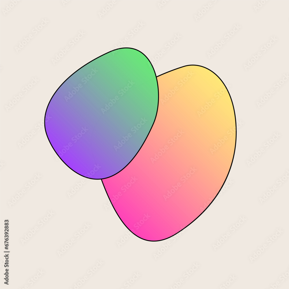 Poster gradient abstract flexible round irregular shape minimalist simple silhouette symbol icon poster pri