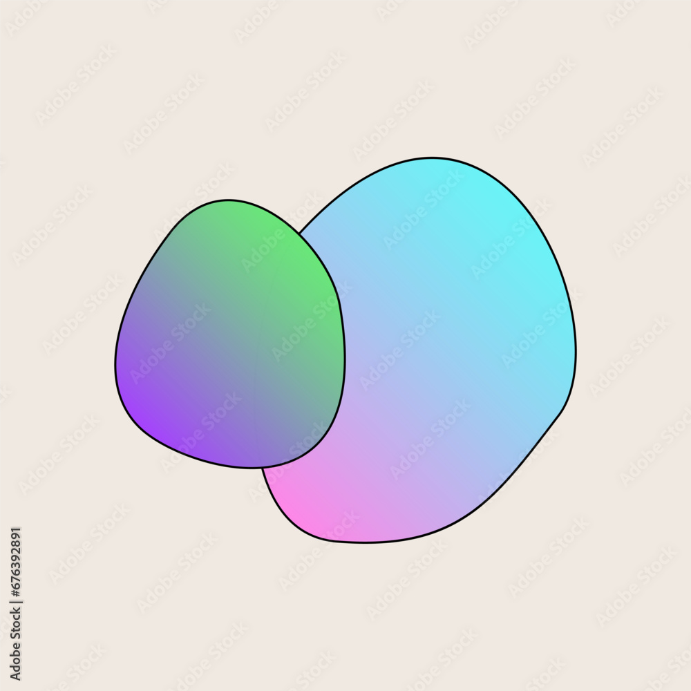 Poster gradient abstract flexible round irregular shape minimalist simple silhouette symbol icon poster pri