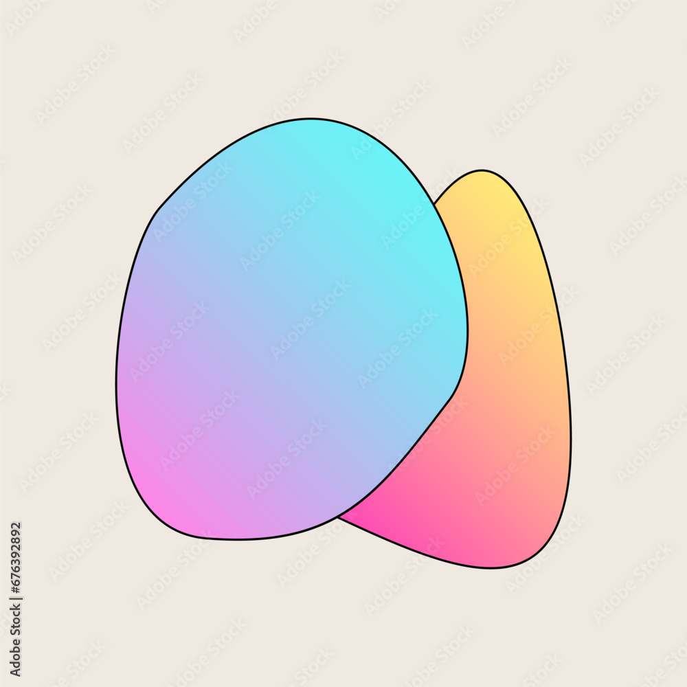 Poster gradient abstract flexible round irregular shape minimalist simple silhouette symbol icon poster pri