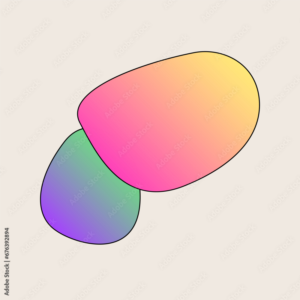 Poster gradient abstract flexible round irregular shape minimalist simple silhouette symbol icon poster pri