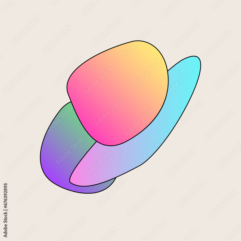 Poster gradient abstract flexible round irregular shape minimalist simple silhouette symbol icon poster pri