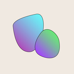 Gradient Abstract Flexible Round Irregular Shape Minimalist Simple Silhouette Symbol Icon Poster Print Background Template