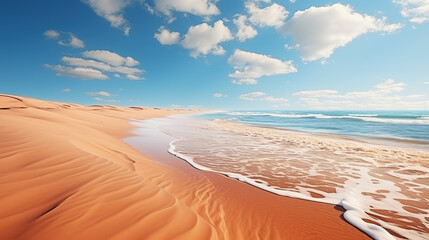 Fototapeta na wymiar The red sand dunes in Mui ne, Vietnam is popular travel destination with long coastline 