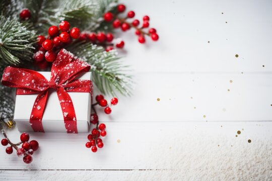 A Warm 'Thank You' Note Embellished with Christmas Decorations and Set Against a Wintry Backdrop