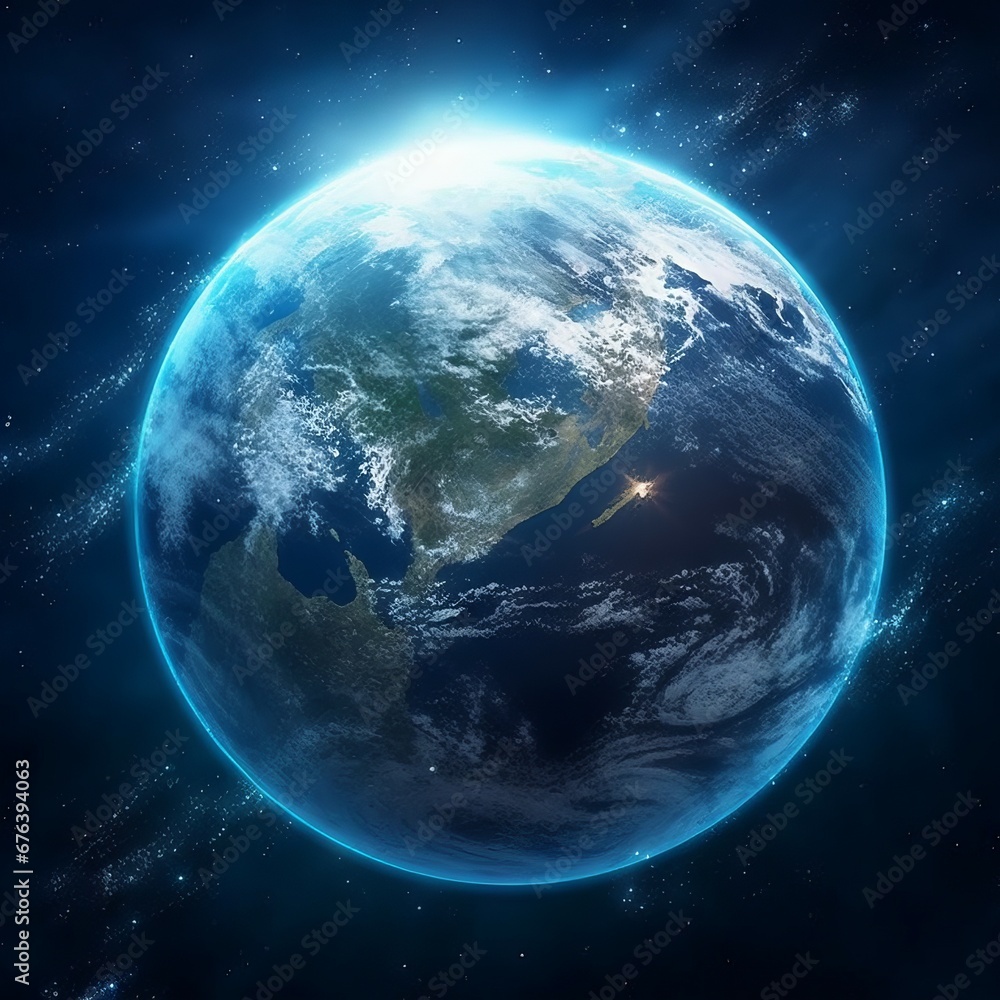 Canvas Prints planet earth in space. beautiful earth from space showing the atmosphere. full planet earth view fro