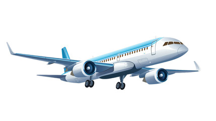  aeroplane isolated on transparent PNG background, Generative ai