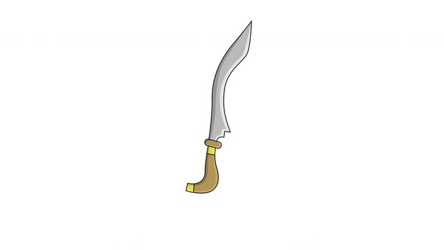 Animation of the rencong weapon icon typical of Indonesian Aceh