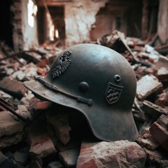 soldier clothing gloves accessories in the middle of a destroyed building