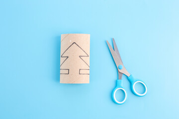 how to make a christmas tree out of toilet paper rolls, process art, miniature spruce trees, toy...