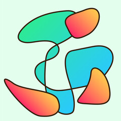 Abstract Minimalist Graphic Gradient Colored Nostalgic Poster Print Template