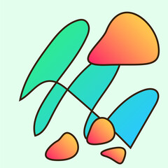 Abstract Minimalist Graphic Gradient Colored Nostalgic Poster Print Template