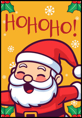 Vector Cartoon Character of Cute and Happy Santa Claus: Featured on Merry Christmas Greeting Cards and Posters
