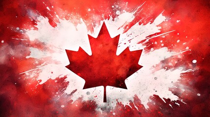 Canadian flag background wall paint, ai generative