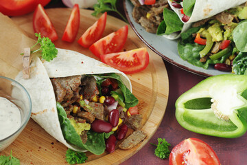 Burrito - typical Texas and Mexican cuisine wrap dish