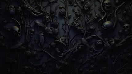 A Dark Gothic Horror Theme Wall Background - obrazy, fototapety, plakaty