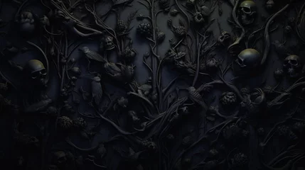 Fotobehang A Dark Gothic Horror Theme Wall Background © Adam