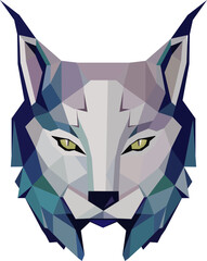  geometric lynx head made of triangles © Kate