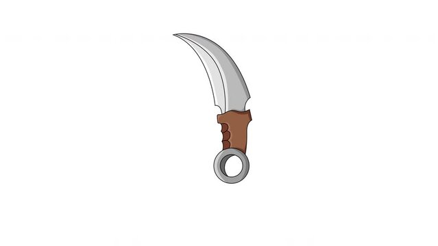 Animation of a typical Indonesian Minangkabau karambit weapon icon