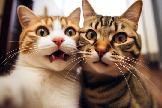 Whisker-clicks: Cat Couple Selfie