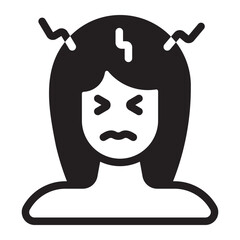headache glyph icon