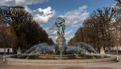 "Fontaine des Quatre Parties du Monde" water fountain in Paris