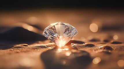 Diamond, precious gems closed up at soft light background - obrazy, fototapety, plakaty