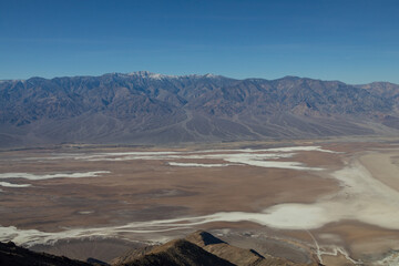 View into Badwater Basin at Death Valley National Park, California