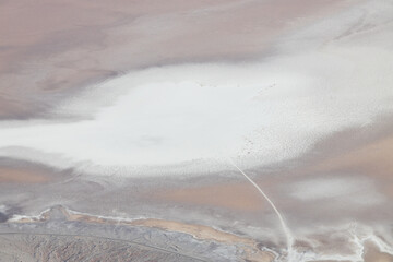 View into Badwater Basin at Death Valley National Park, California