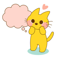 ハッピーな猫と吹き出し