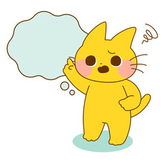 不満を抱く猫と吹き出し
