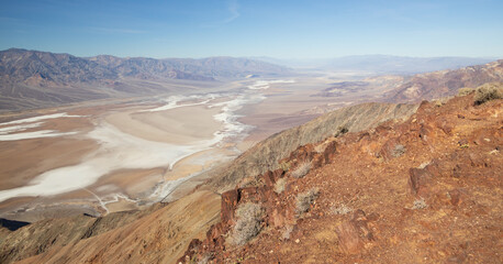 Fototapeta na wymiar View into Badwater Basin at Death Valley National Park, California