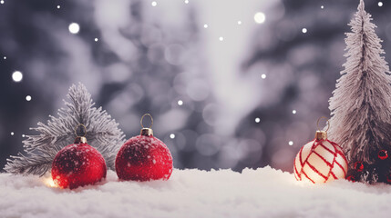 Fototapeta na wymiar Beautiful Festive Christmas snowy background