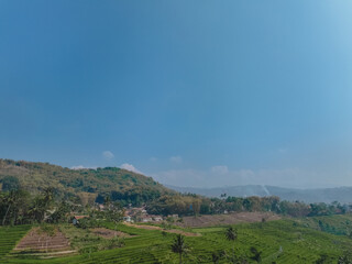 Java Landscape in the Morning with Hills & Rice FIeld